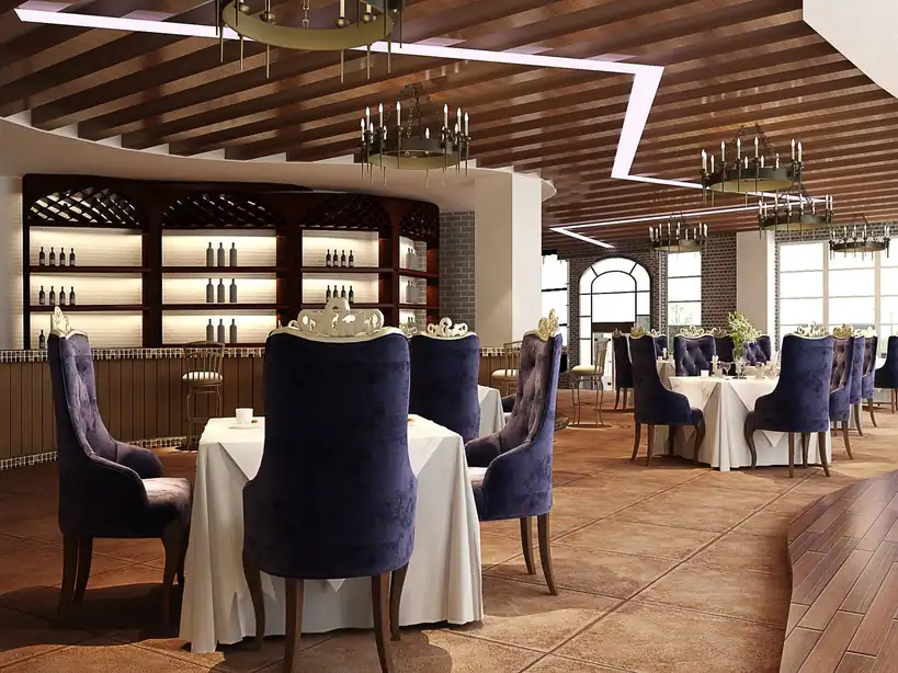 Luksuzna notranjost restavracije Senvarian Hotel Stay